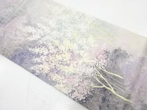 樹木模様織り出し　袋帯